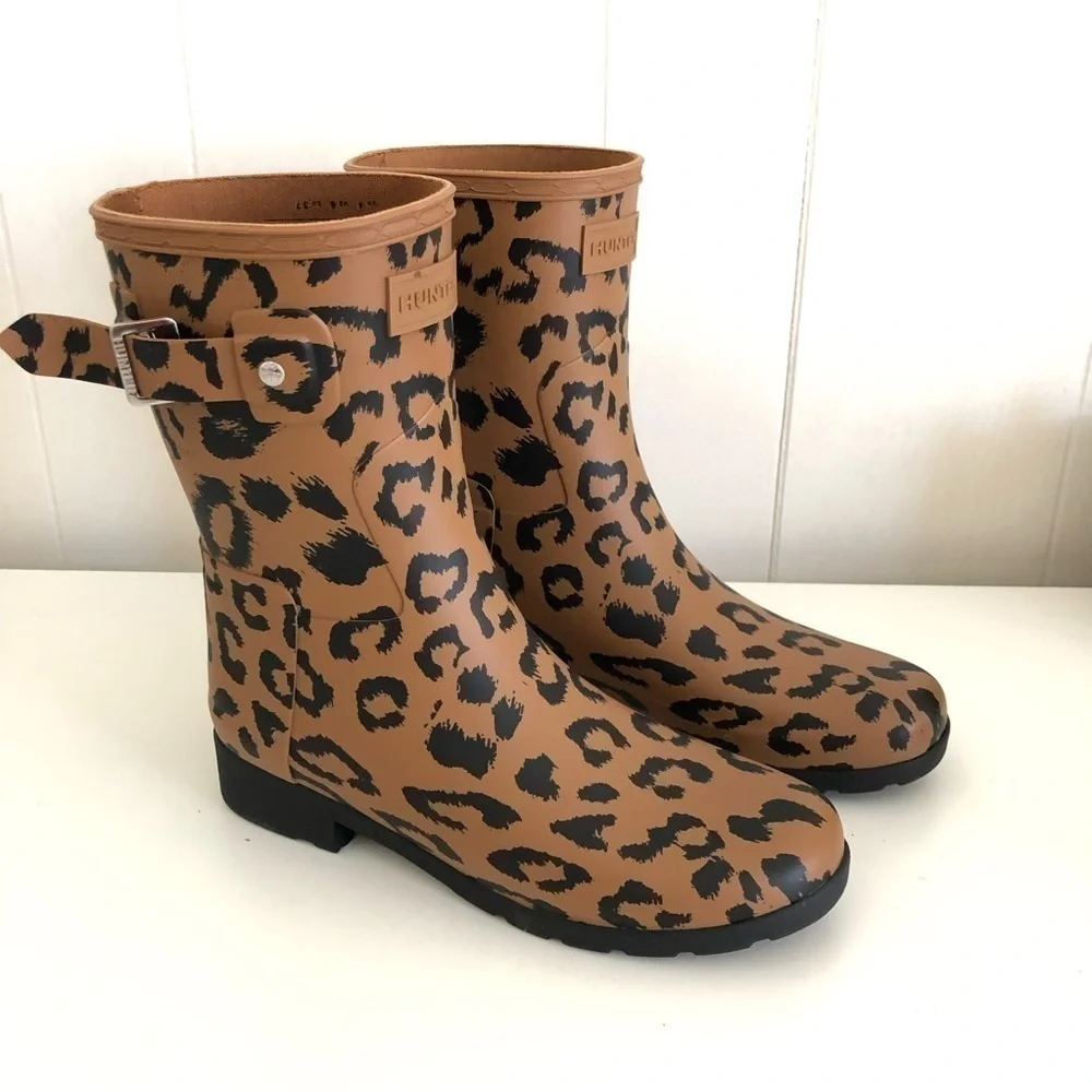 Hunter Leopard Print Short Waterproof Rain Boot 6